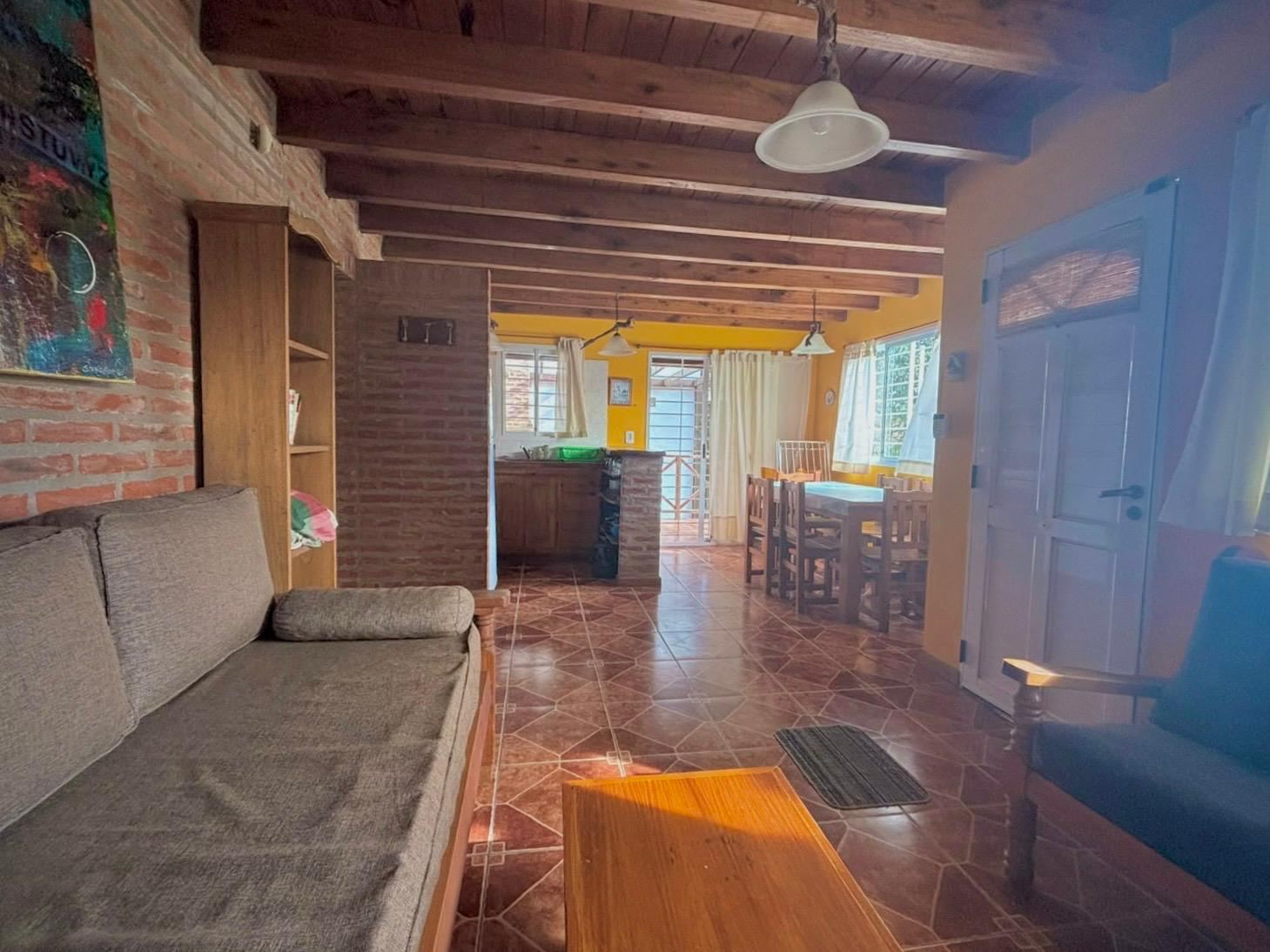 Living and dining room opening onto the porch